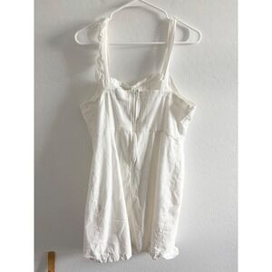 ModCloth White Ruffle Sleeveless Mini Dress Size 14 Lined‎ Lyocell Blend